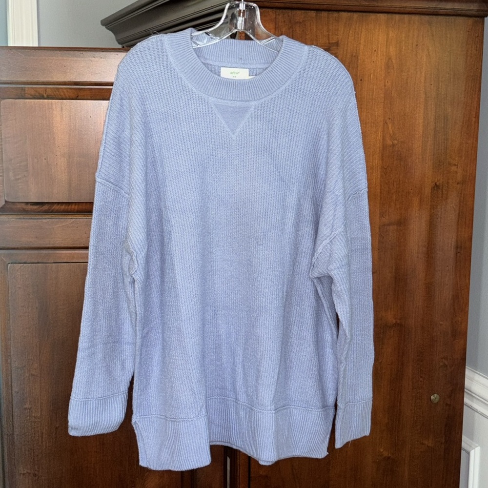 Aerie Cozy Up Oversized Ribbed Tunic Crewneck Sweater - Picture 3 of 9